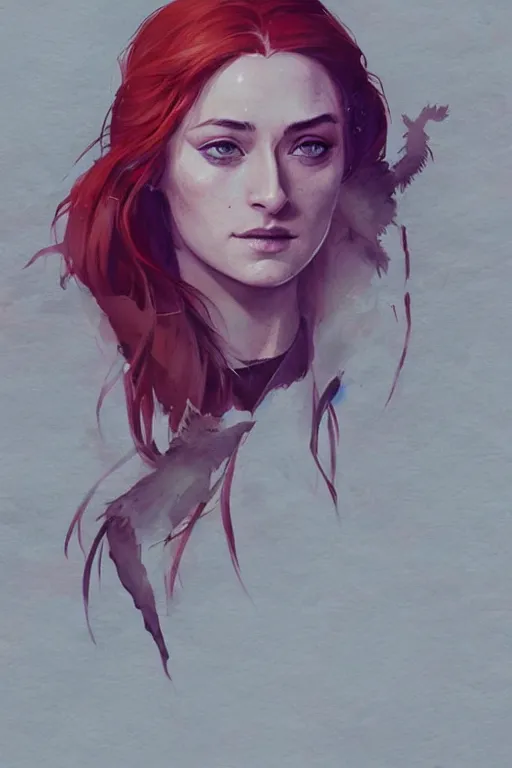 Prompt: an ultra detailed beautiful painting of cute sansa stark, dramatic setting, by conrad roset, greg rutkowski and makoto shinkai, trending on artstation, 8 k