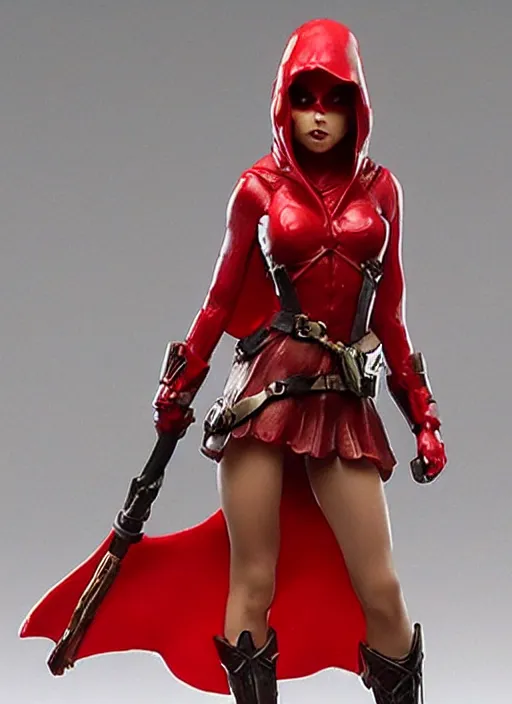 Image similar to Image on the store website, eBay, 80mm Resin figure model of a woman as little red hood.