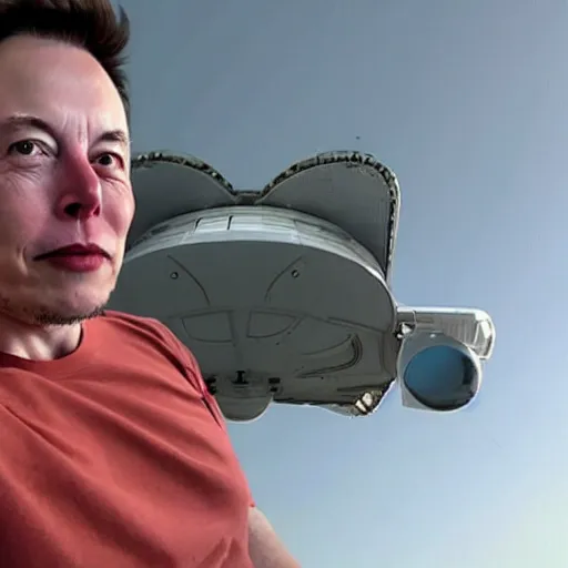 Image similar to Elon musk selfie with futuristic house on mars