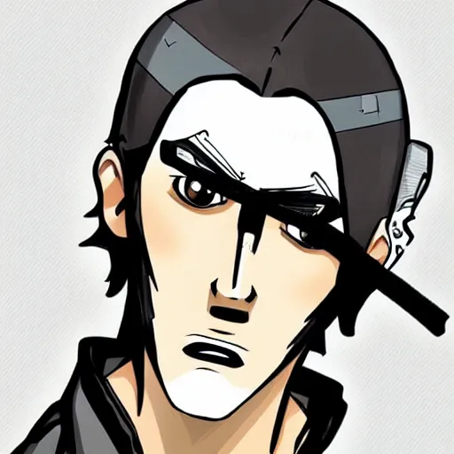 Prompt: Carl Jonson from GTA San Andreas, anime style, brutal, jojo drawing style, jojo family