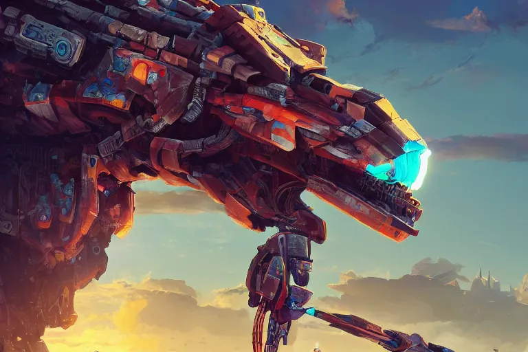 Image similar to stormbird machine mecanical creature robot of horizon forbidden west horizon zero dawn radiating a glowing aura global illumination ray tracing hdr fanart arstation by ian pesty and alena aenami artworks in 4 k