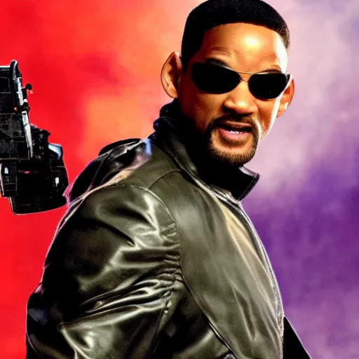 Prompt: A still of Will Smith as Neo from The Matrix. Extremely detailed. Beautiful. 4K. Award winning.