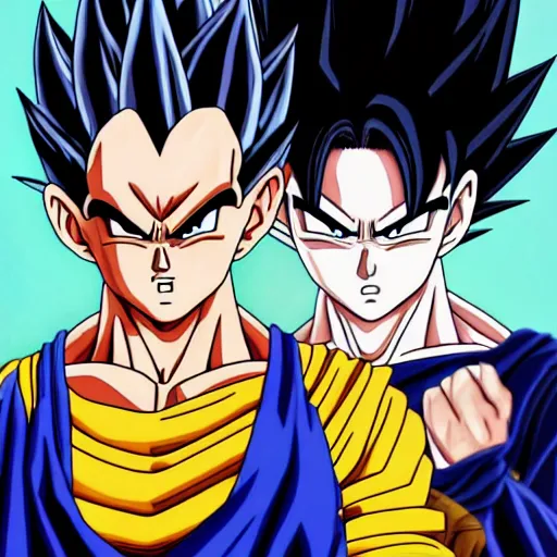 Prompt: ! dream ultra realistic portrait painting of a fusion of vegeta and sasuke art by akira toriyama, 4 k, dragon ball artstyle, cel shaded, highly detailed, epic lighting, full body