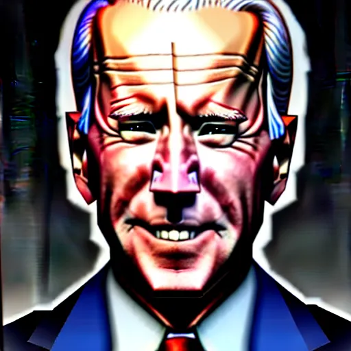 Image similar to portrait painting of joe biden with shoulder length flowing black hair pale skin and beautiful dark brown eyes, ultra realistic, concept art, intricate details, eerie, highly detailed, photorealistic, octane render, 8 k, unreal engine. art by artgerm and greg rutkowski and magali villeneuve