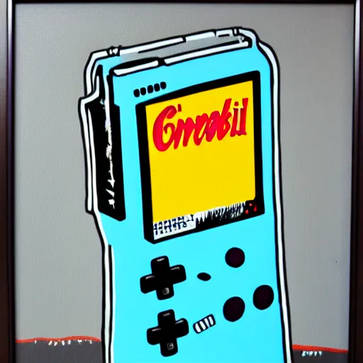 Image similar to original Warhol pop art painting of the Gameboy - 1960 Paint on Canvas