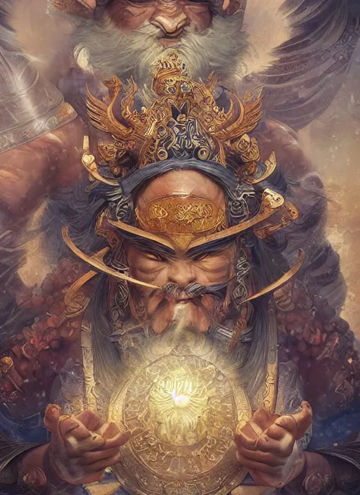 Image similar to digital painting of chinese gods, by filipe pagliuso and justin gerard symmetric, fantasy, highly detailed, realistic, intricate port