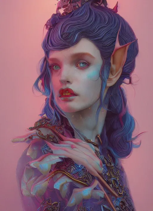 Image similar to hot elf :: by Martine Johanna and Simon Stålenhag and Chie Yoshii and Casey Weldon and wlop :: ornate, dynamic, particulate, rich colors, intricate, elegant, highly detailed, centered, artstation, smooth, sharp focus, octane render, 3d