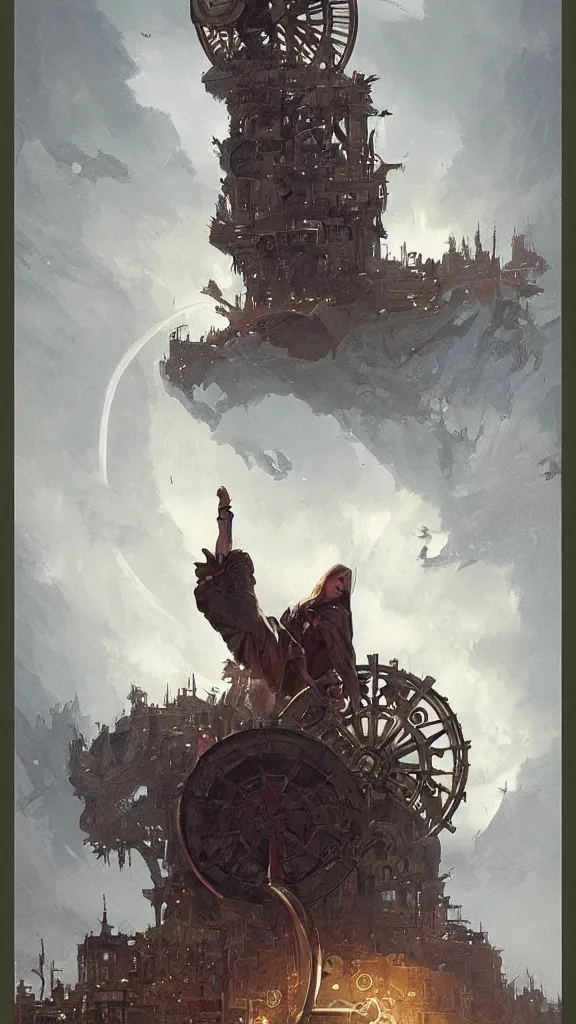 Image similar to the wheel of fortune tarot card by greg rutkowski,