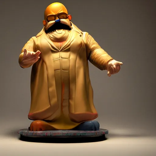 Image similar to epic marble statue of dr robotnik, photo, chiaroscuro