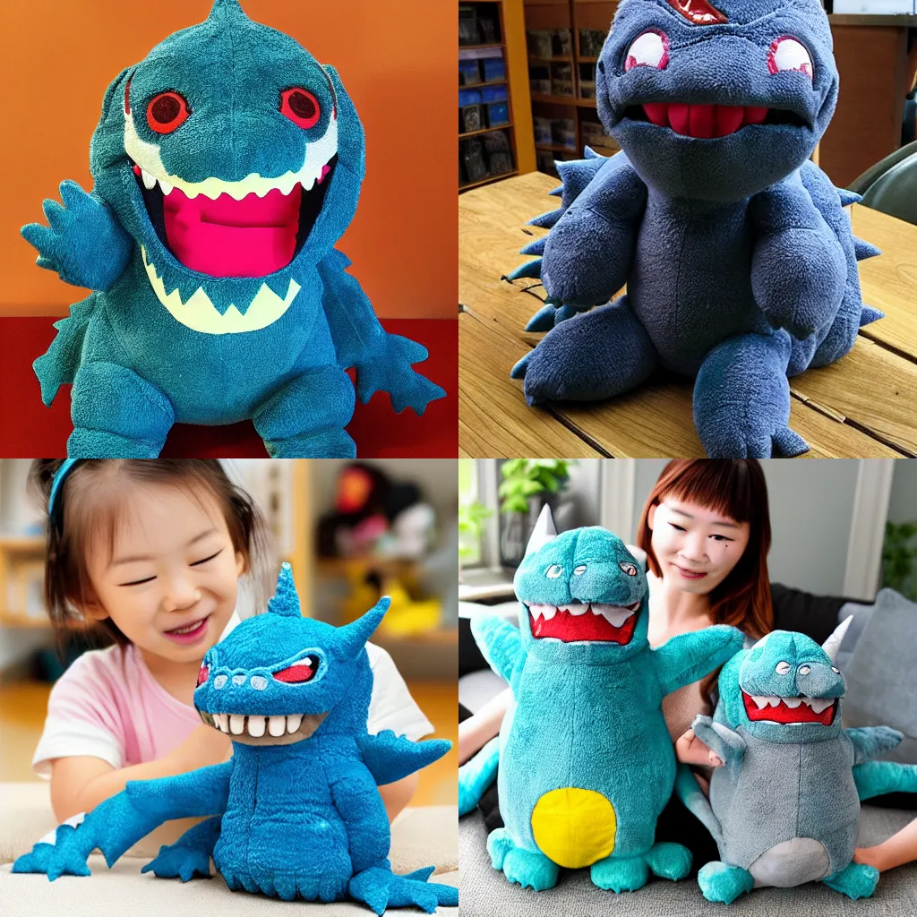 Cute store godzilla plush