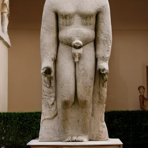 Prompt: ancient 40 foot tall statue of Timothée Chalamet