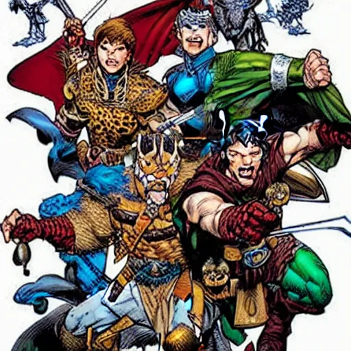 Image similar to Dungeons and Dragons cover by jim lee, marvel comics