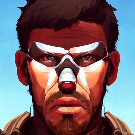 Image similar to face icon stylized minimalist mad max 2 : the road warrior, loftis, cory behance hd by jesper ejsing, by rhads, makoto shinkai and lois van baarle, ilya kuvshinov, rossdraws global illumination