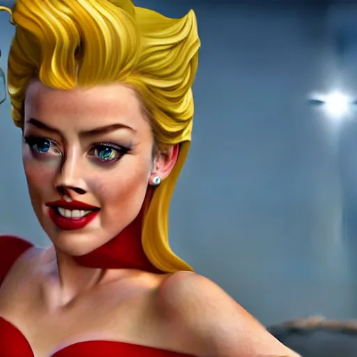 Image similar to amber heard as super mario, highly detailed, extremely high quality, hd, 4 k, 8 k, canon 3 0 0 mm, professional photographer, 4 0 mp, lifelike, top - rated, award winning, realistic, detailed lighting, detailed shadows, sharp, no blur, edited, corrected, trending