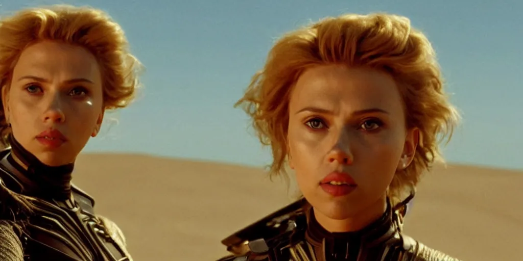 Image similar to Scarlett Johansson in a scene from the movie Dune