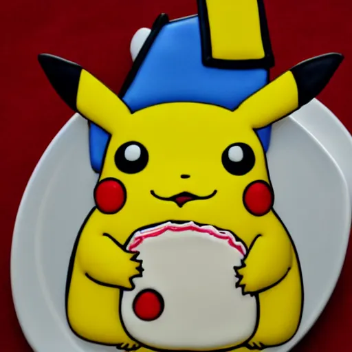 Image similar to pikachu eating cookies