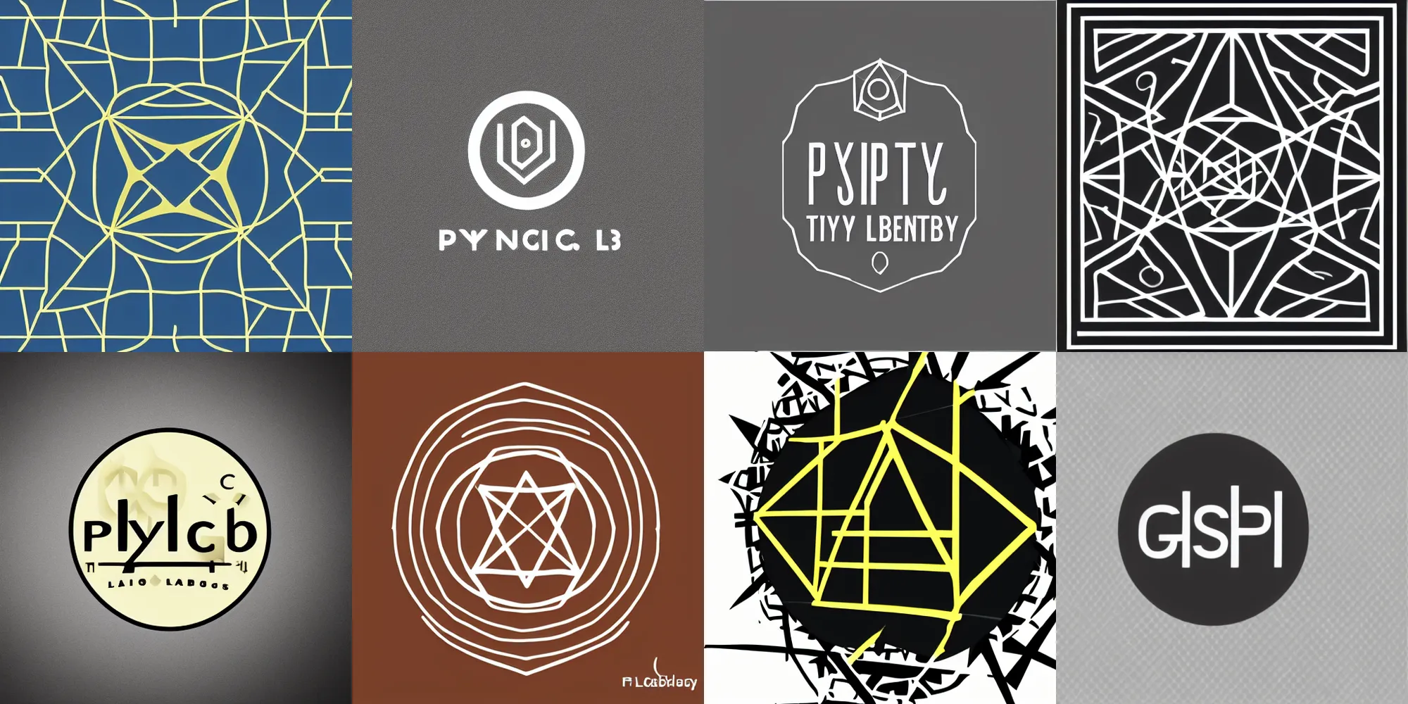 Prompt: geometric logo for psychology lab