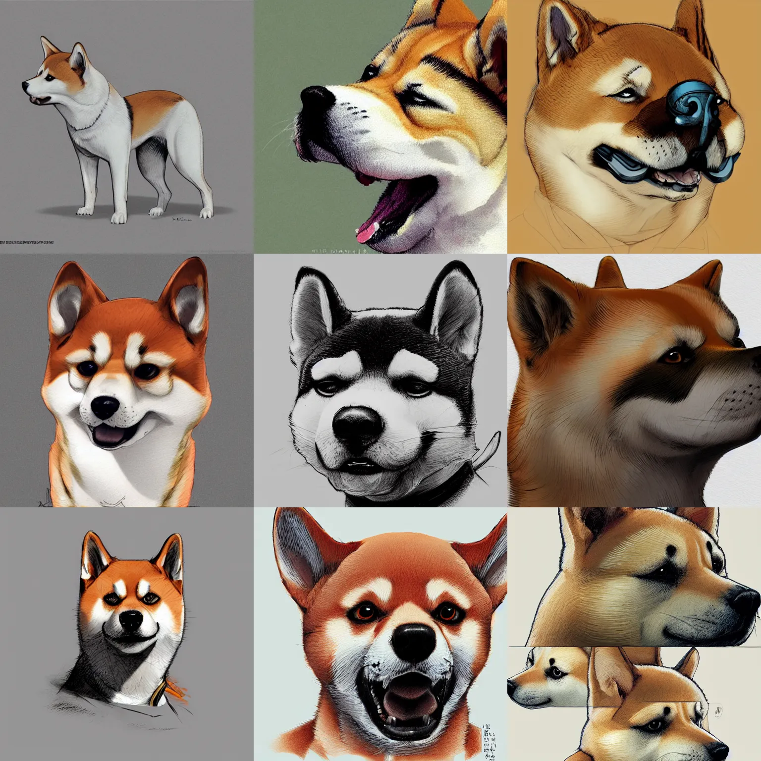 shiba inu dog highly detailed, digital painting, | Stable Diffusion ...