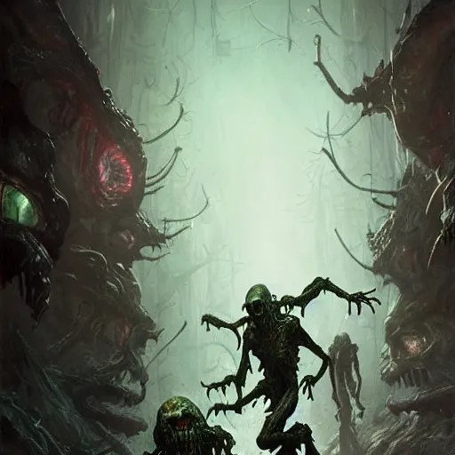 Image similar to alien zombies geog darrow greg rutkowski