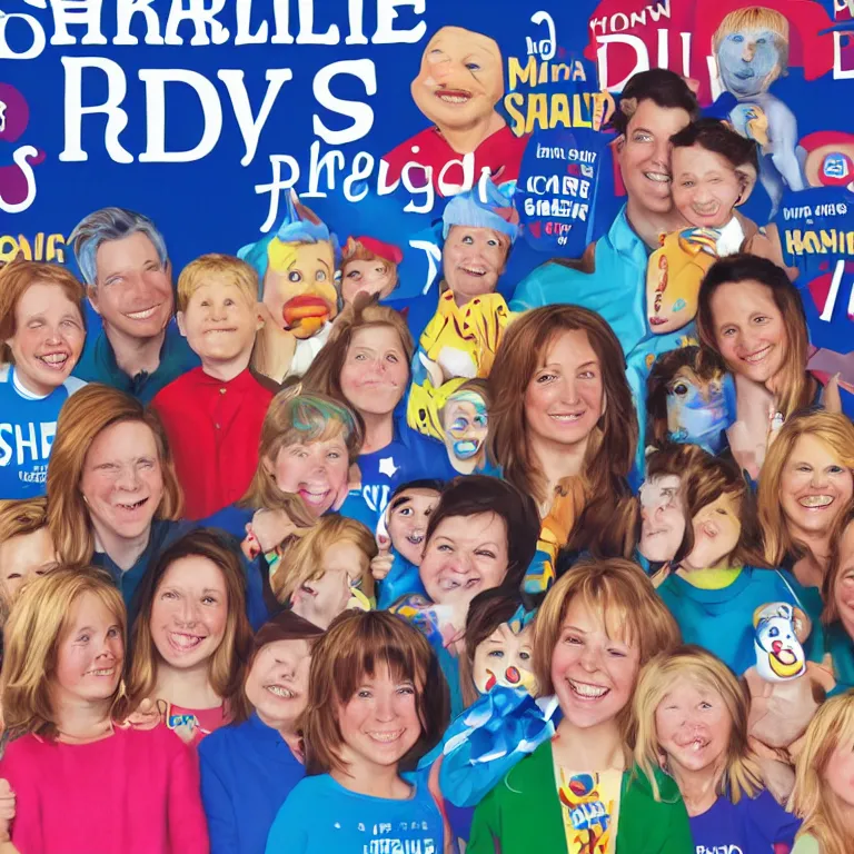 Image similar to charlie from smiling friends runs for president, campaign poster vivid colors