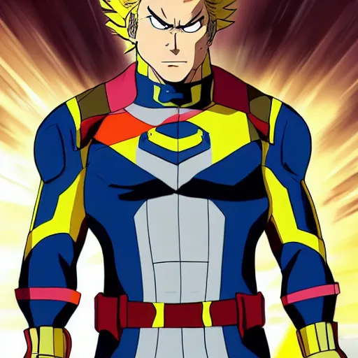 Image similar to chris pratt as all might from my hero academia