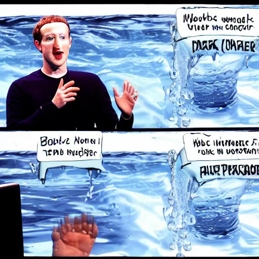 Image similar to mark zuckerberg as water