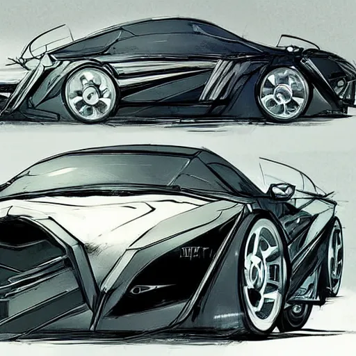 Prompt: dishonored art style retrofuturism car concept, Shinkawa Yōji