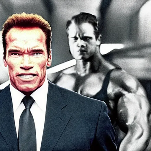 Prompt: schwarzenegger as agent smith