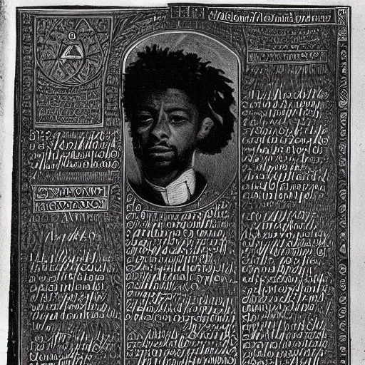 Image similar to “ 2 1 savage, found pages from an occult textbook written in the 1 8 0 0 ’ s. pictures, diagrams witchcraft ”