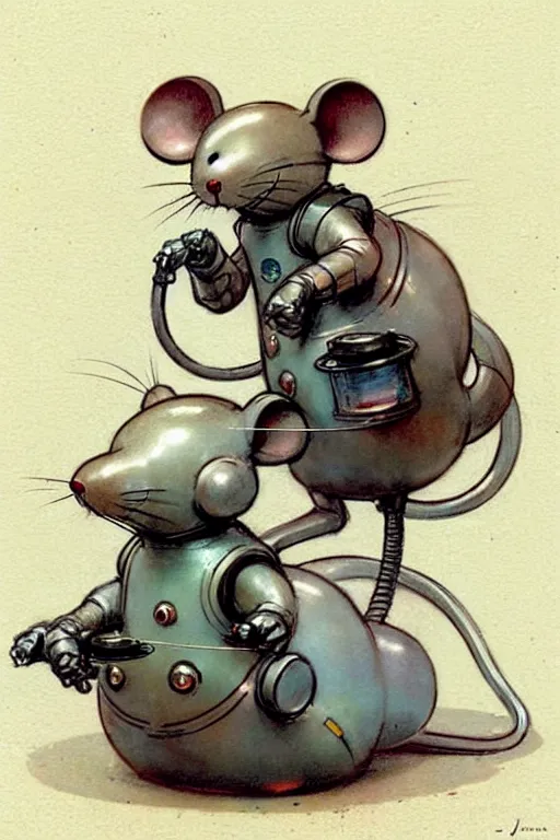 Image similar to ( ( ( ( ( 1 9 5 0 s retro science fiction mouse robots. muted colors. ) ) ) ) ) by jean - baptiste monge!!!!!!!!!!!!!!!!!!!!!!!!!!!!!!