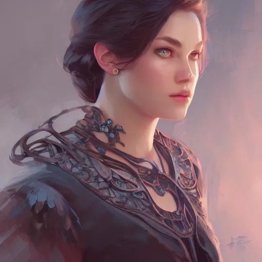 Image similar to Brent Young portrait of an Alyx Vance, D&D, fantasy, intricate, elegant, highly detailed, digital painting, artstation, concept art, smooth, sharp focus, illustration, art by artgerm and greg rutkowski and alphonse mucha