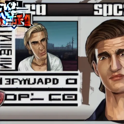 Image similar to XQC as a GTA character in a loading screen