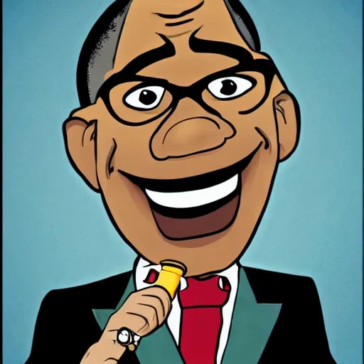 Image similar to Cartoon caricature of Gus Fring, silly