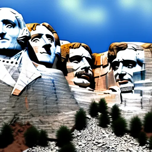 Image similar to Mount Rushmore showing the beatles, digital painting, 3D, Artstation, octane renderer