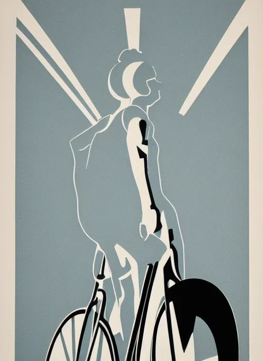 Image similar to cycling poster for 1 9 6 8 olympic games by otl aicher. screen printed. silver, blue, green, black. on white paper.