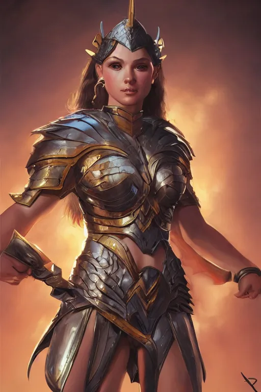 Image similar to amazon valkyrie athena, d & d, fantasy, portrait, highly detailed, headshot, digital painting, trending on artstation, concept art, sharp focus, illustration, art by artgerm and greg rutkowski and magali villeneuve