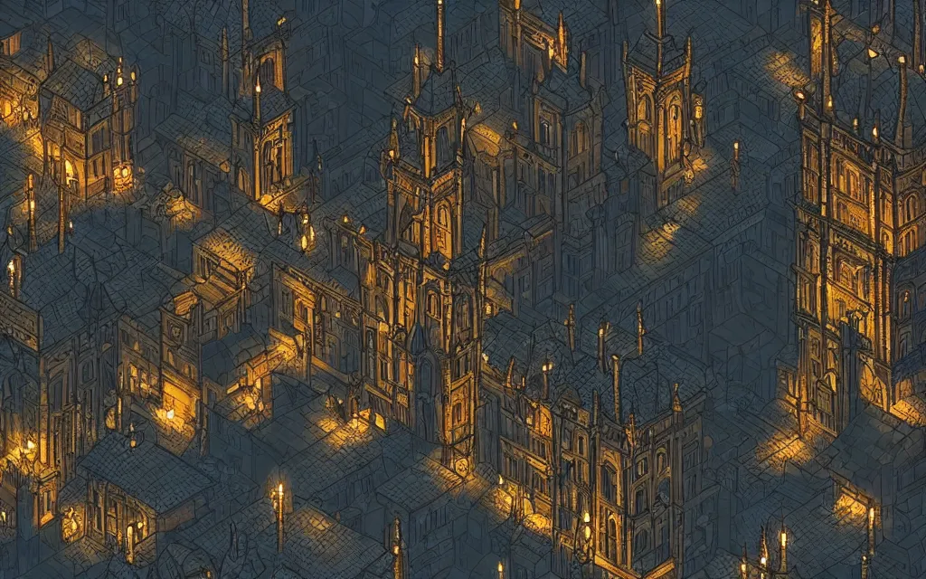 Image similar to an 18th gothic city at night. Pixel art, side scroller, (gloomy), (fantasy).