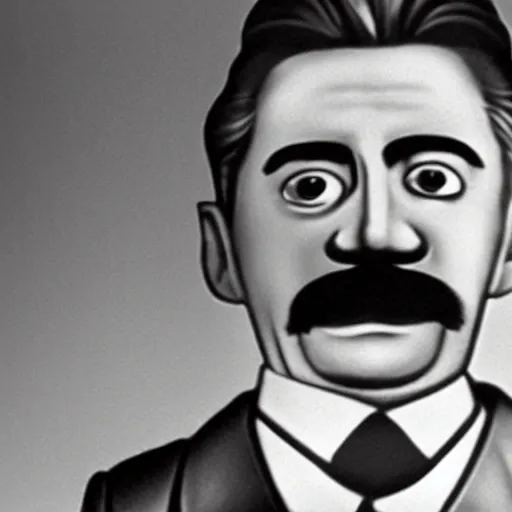 Image similar to photo of stalin as a muppet, detailed, close up, stage lighting