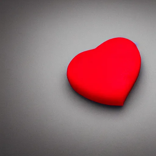 Image similar to 3d render of a badly formed red putty heart shape in the middle of a gray sheet of paper