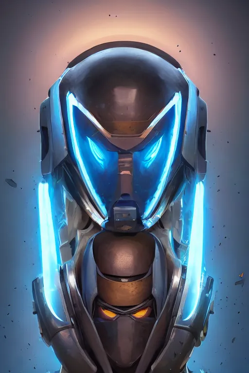 Image similar to epic mask helmet robot ninja portrait stylized as fornite style game design fanart by concept artist gervasio canda, behance hd by jesper ejsing, by rhads, makoto shinkai and lois van baarle, ilya kuvshinov, rossdraws global illumination radiating a glowing aura global illumination ray tracing hdr render in unreal engine 5