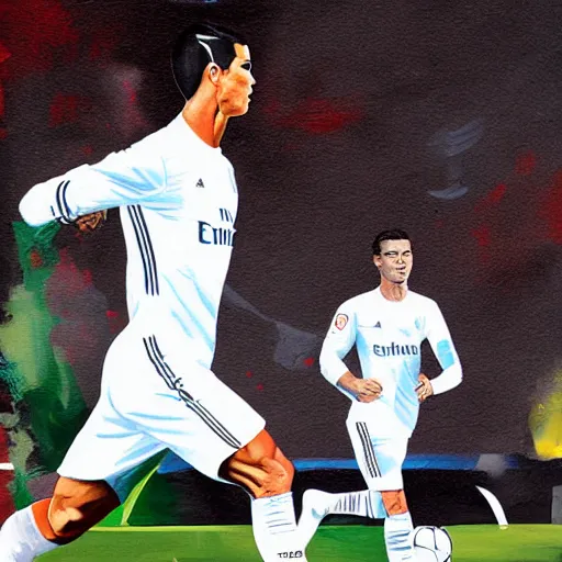 Prompt: cristiano ronaldo, by adrian wilkins