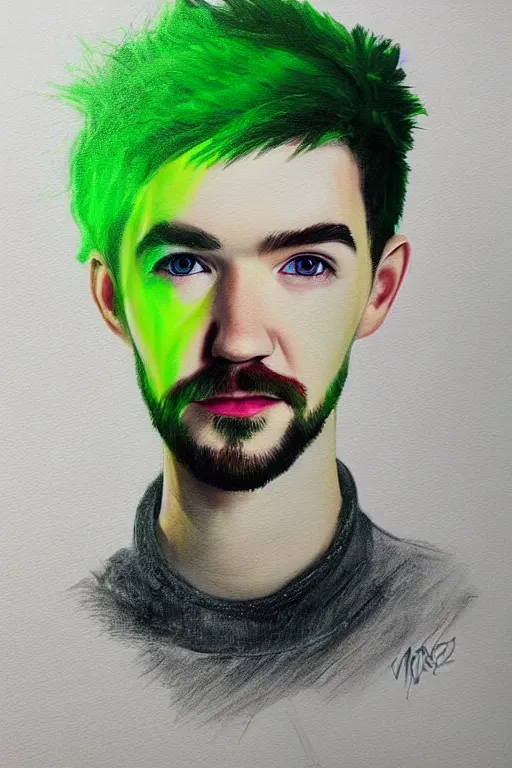 Prompt: Sean McLoughlin, Jacksepticeye, Irish Youtuber, solo portrait 🎨🖌️ 🔥💚