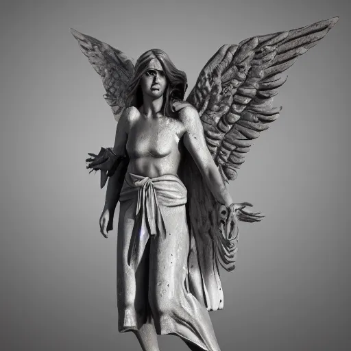 Image similar to biblical angel invaders 4 k path traced high definition detailed artstation realistic trending dramatic lighting light and dark contrast