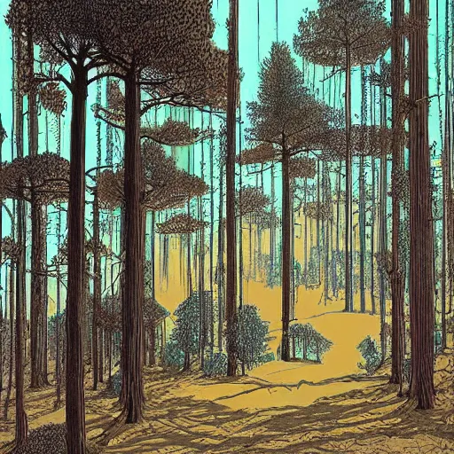 Image similar to forest tree flat 2 d art moebius