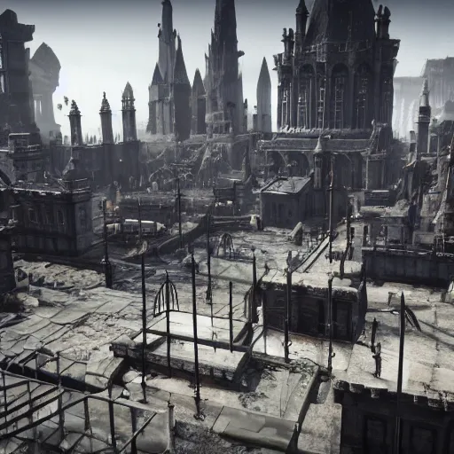 Image similar to grimdark gothic city, unreal engine, 8 k, ultra realistic, ultra detail