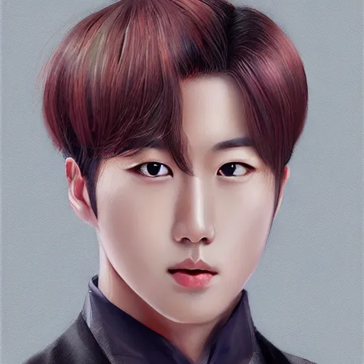 Image similar to jin from bts, elegant, ultra highly detailed, digital painting, smooth, sharp focus, artstation, art by Ina Wong