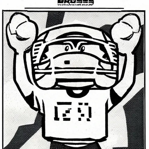 Image similar to An illustration of the last boss of pro football in an NES instruction manual