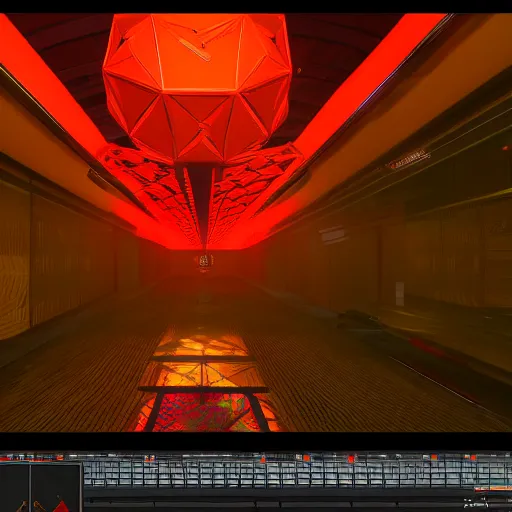 Image similar to Nonagon Infinity, Unreal engine 5, raytracing, motion blur