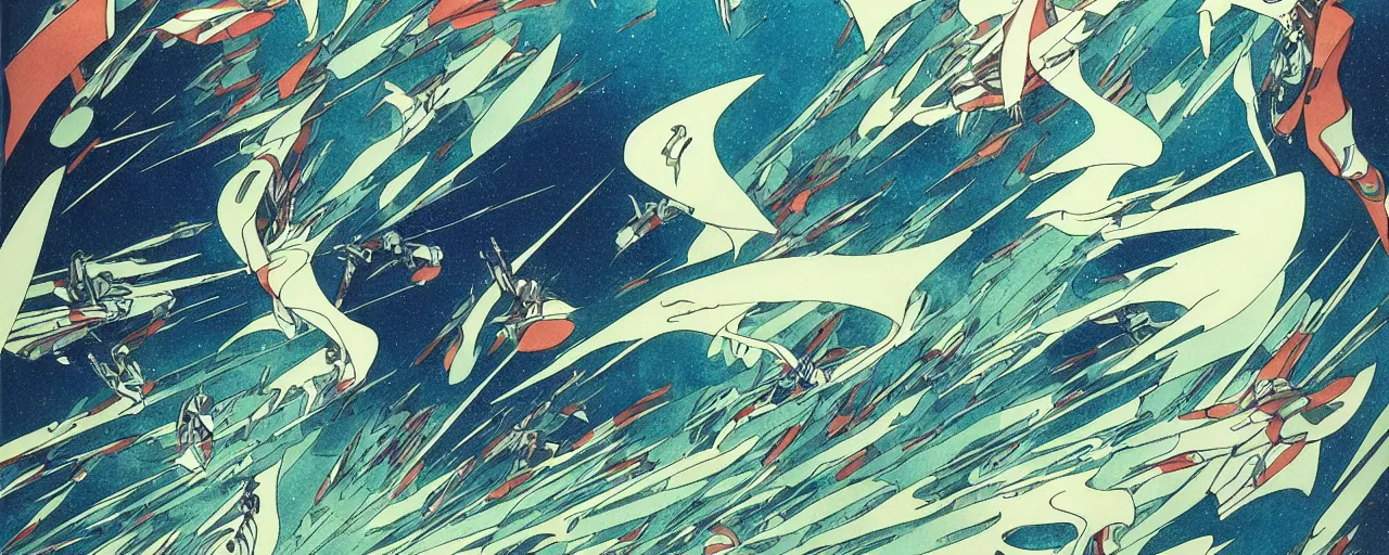 Image similar to seastorm at night in the center of a futuristic sci-fi asian city, blade runned color palette, by Yasunari Ikenaga, Yamato, Macross, Mucha