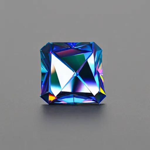 Image similar to low poly iridescent transparent diamond, prism